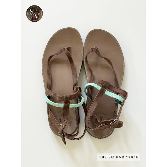 Chaco Shoes - Chaco Womens Leather Loveland Brown Strappy Thong Gorpcore Casual Sandals Size 9